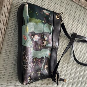 Spartina 449 Black and Green Map Crossbody Bag